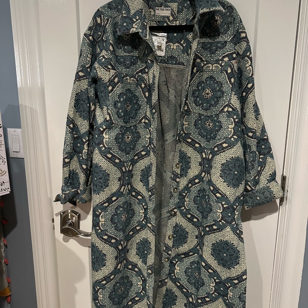 We The Free Brick Lane Jacquard Maxi Shirt Jacket - Picture 6 of 10